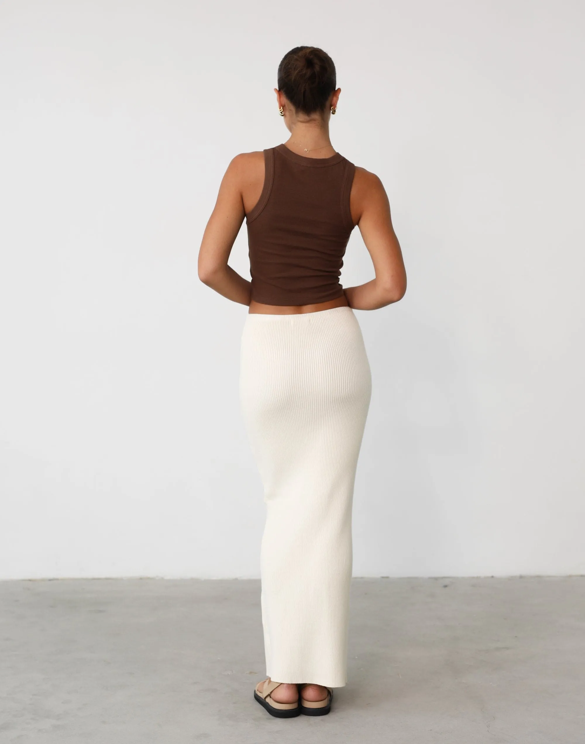 Nate Knit Maxi Skirt (Cream)