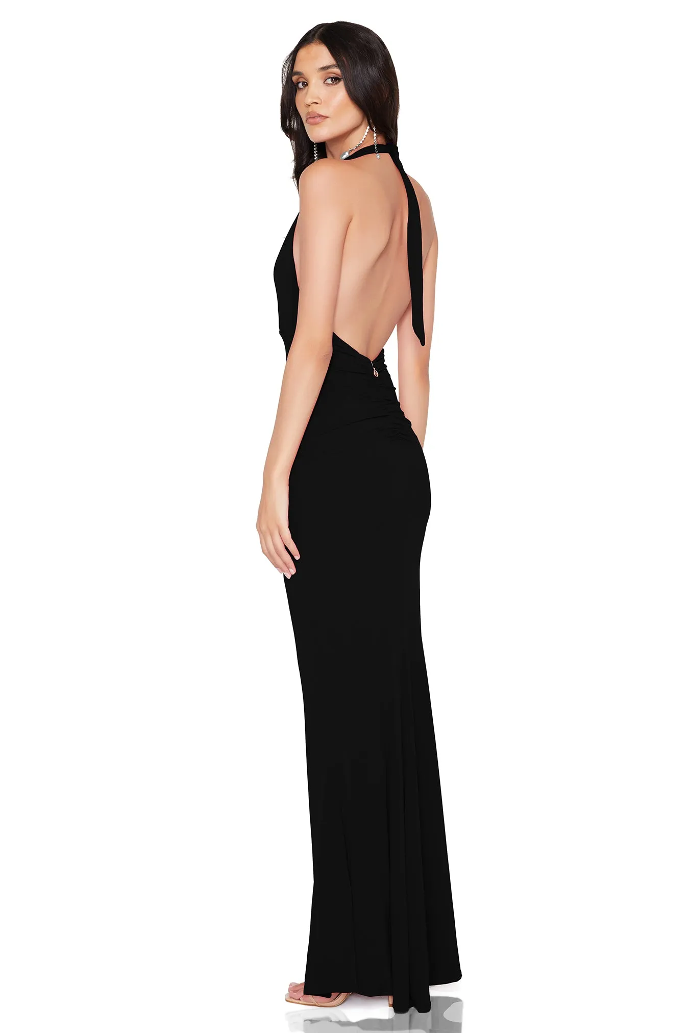 Nookie Illegal Side Split Gown - Black