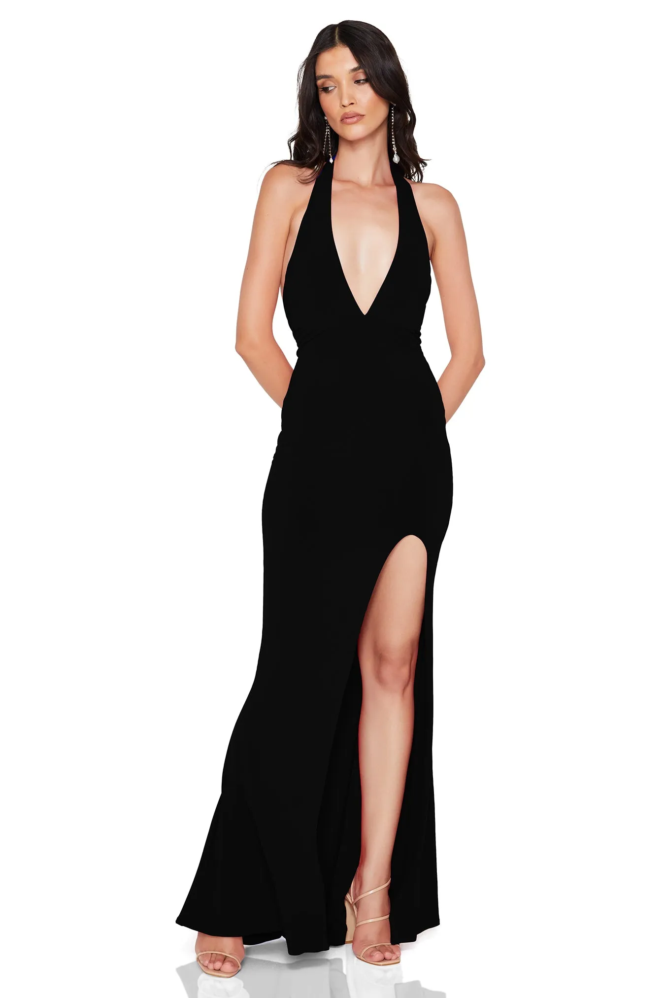 Nookie Illegal Side Split Gown - Black