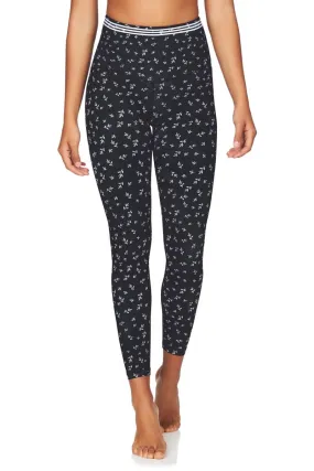 Om High Rise 7/8 Yoga Pants in Navy Floral