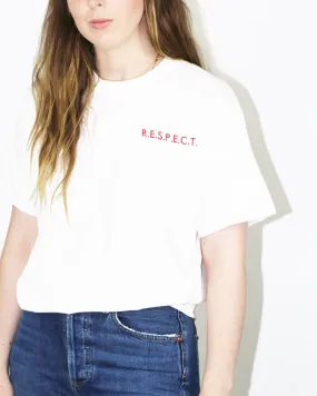 R.E.S.P.E.C.T Tee – Red on White Embroidery