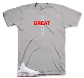 Retro 13 Wolf Grey Shirt - Greatness Cross - Grey