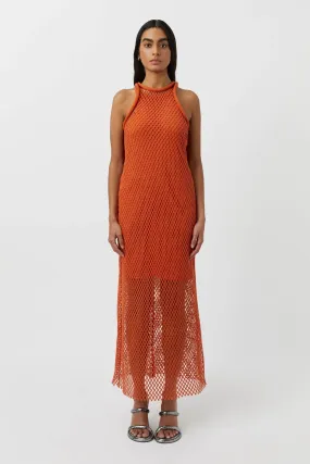 ROSALIND TEXTURED DRESS-ORANGE