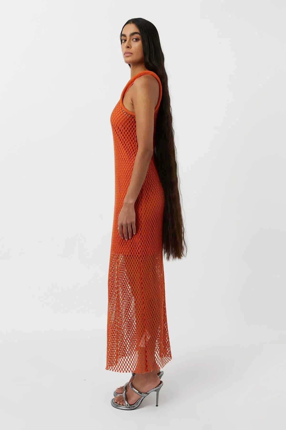 ROSALIND TEXTURED DRESS-ORANGE