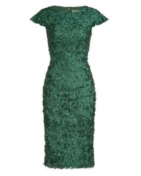 Ruffle Sleeve Petal Cocktail Dress (Pine)