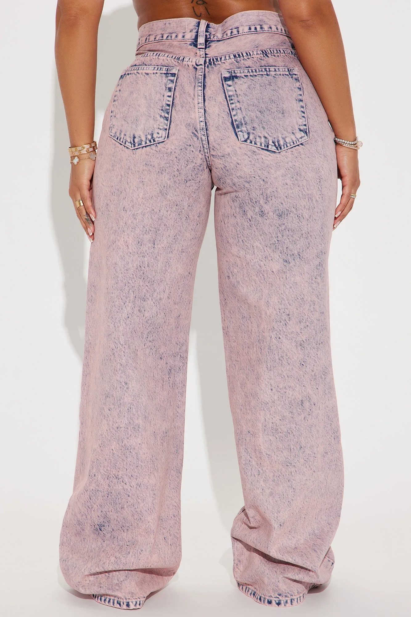 See What I Mean Wide Leg Jeans - Pink