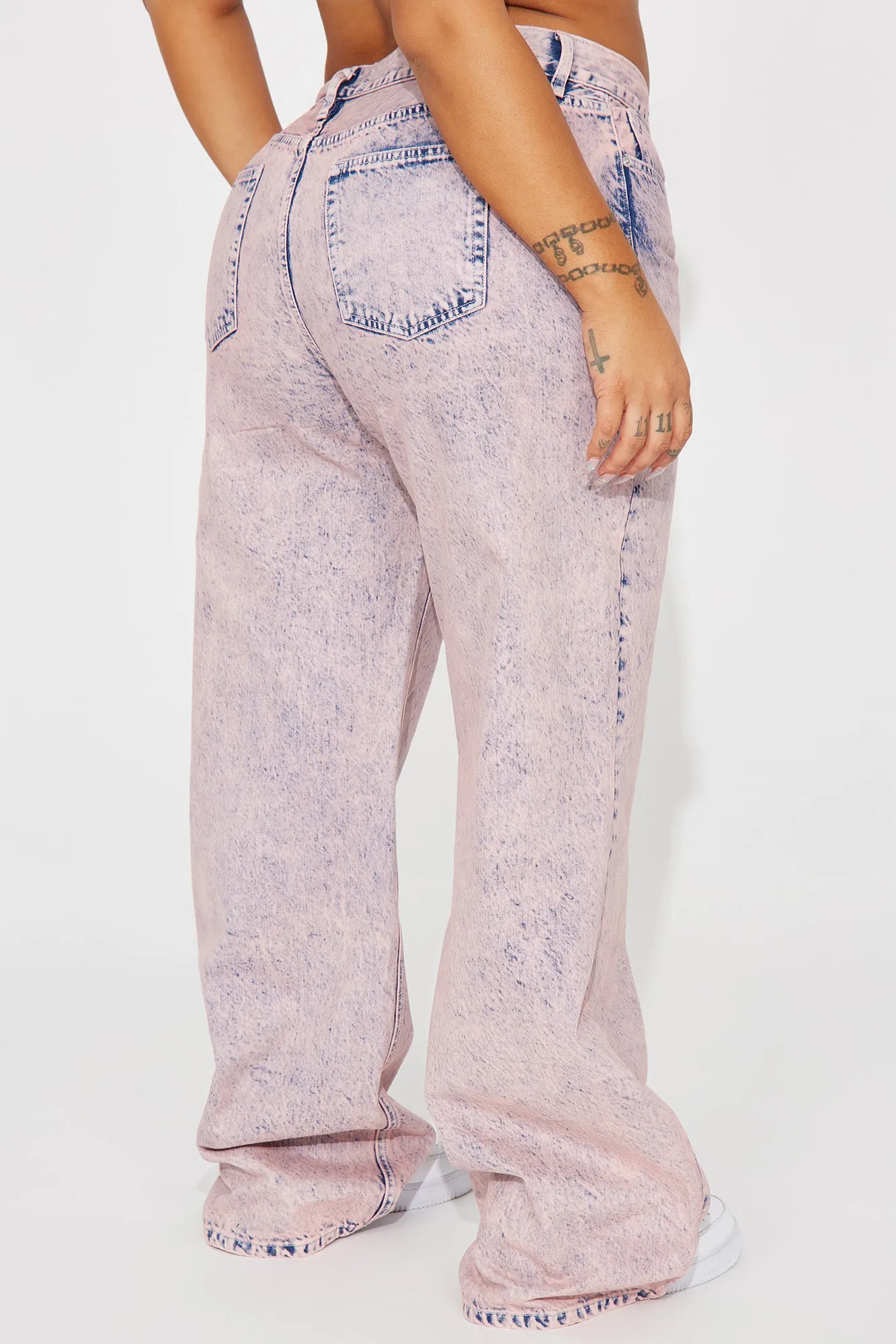 See What I Mean Wide Leg Jeans - Pink