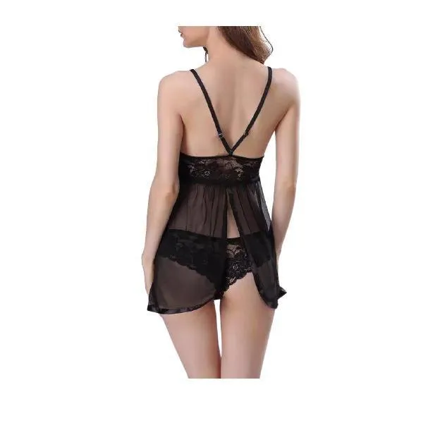 Short Night Dress for Women Short Net Transparent Night Gown Ladies Night Short Dress