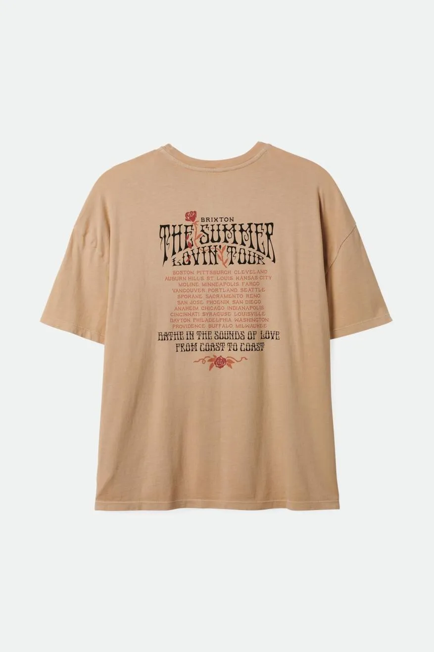 Sounds Of Love Oversized Boyfriend Tee - Sesame Worn Wash