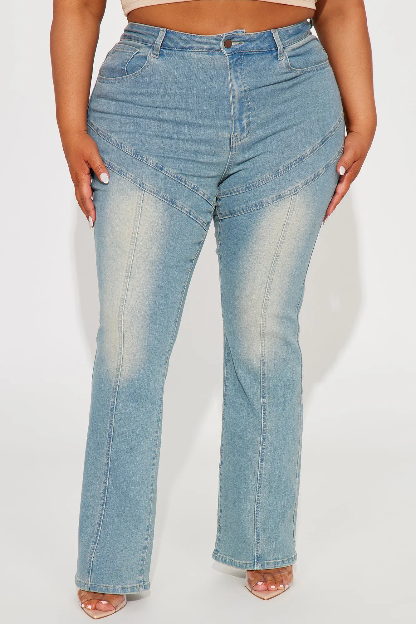 Status Update Stretch Moto Bootcut Jeans - Vintage Wash