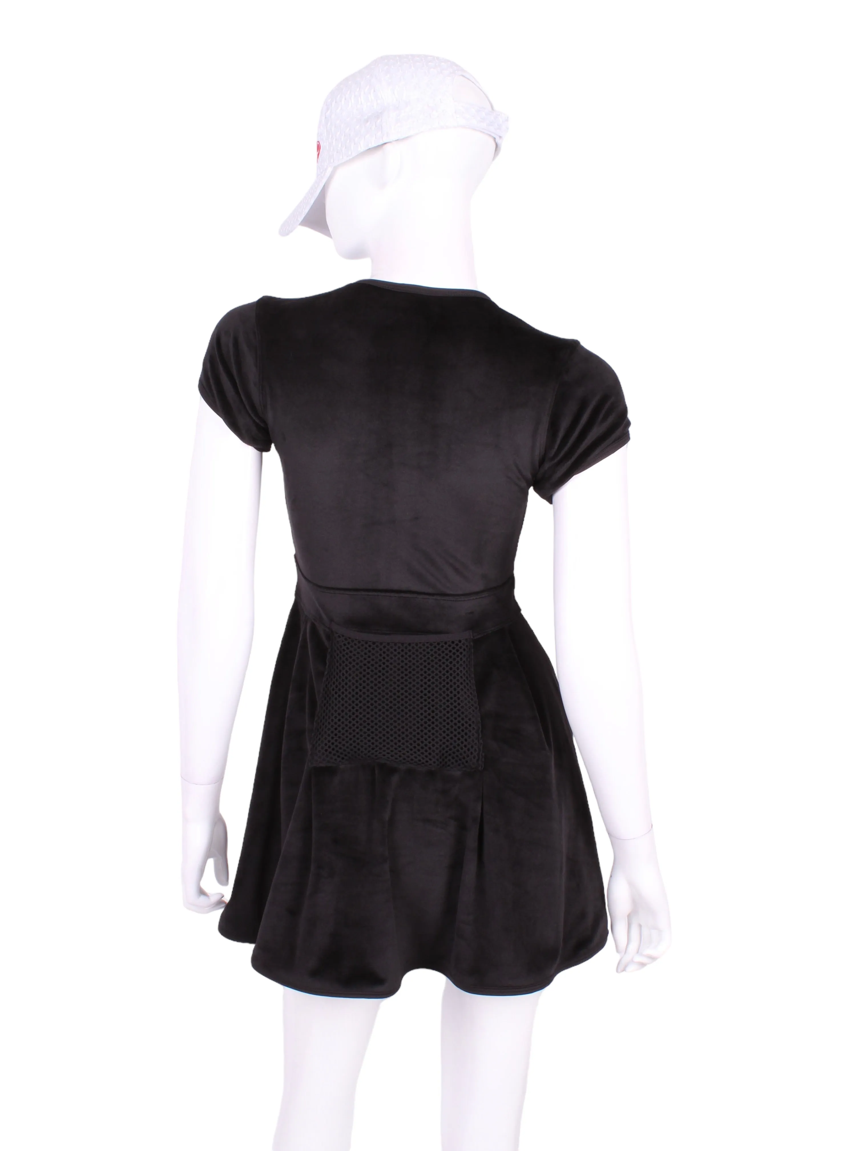 The Adeline Court To Cocktails Tennis Dress Black Velvet