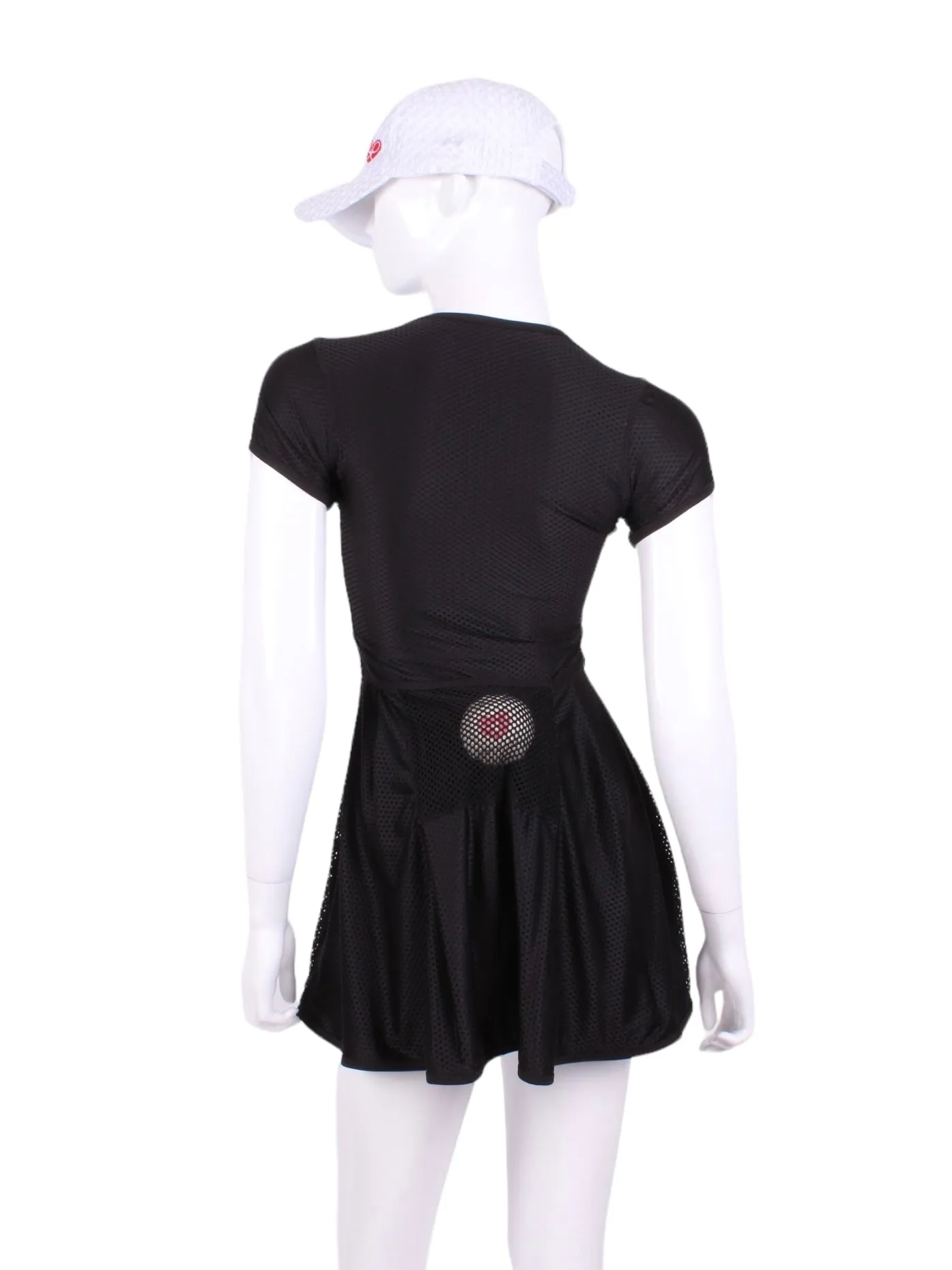 The Adeline Court To Cocktails Tennis Dress - Holey Black