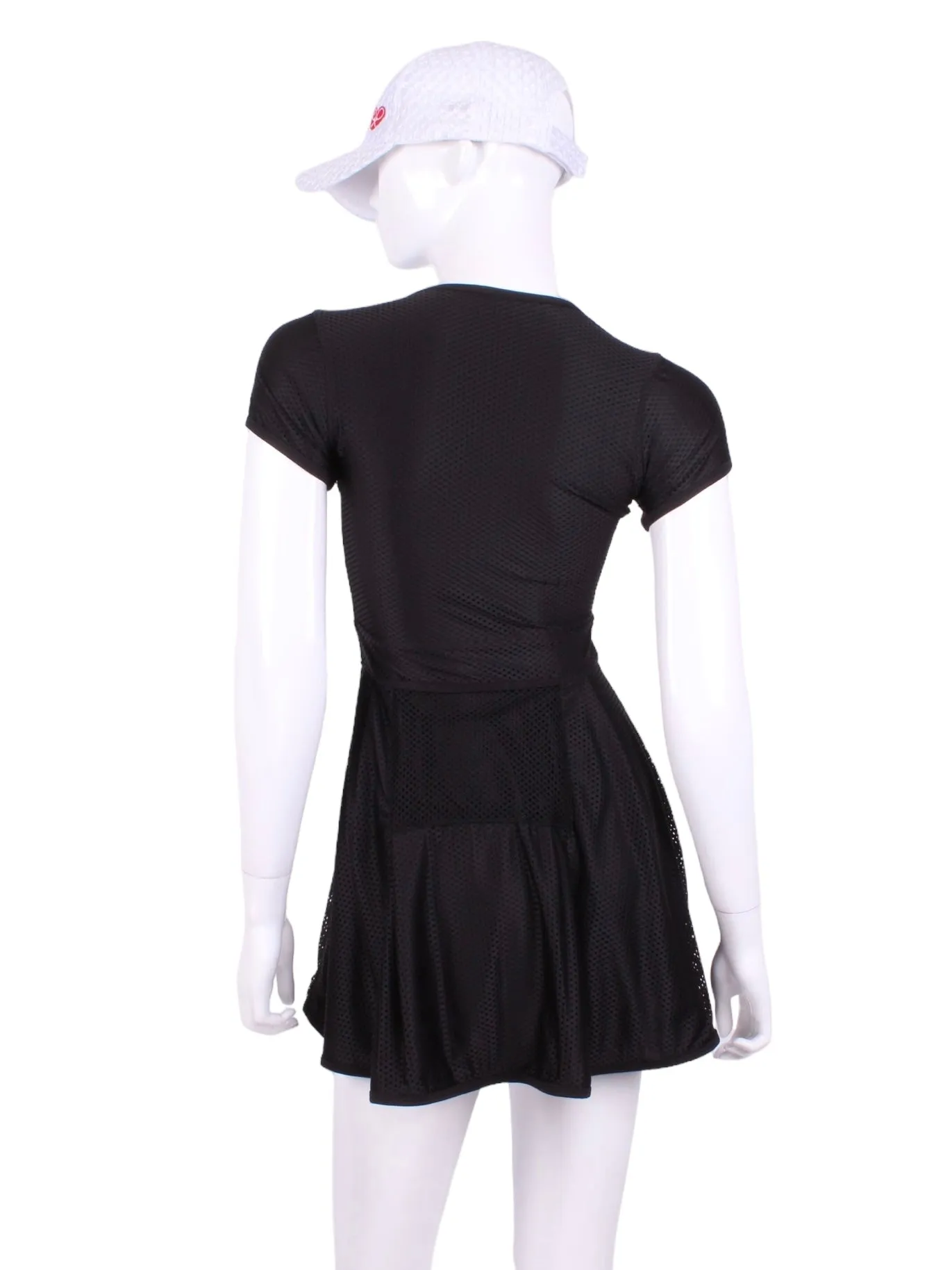 The Adeline Court To Cocktails Tennis Dress - Holey Black