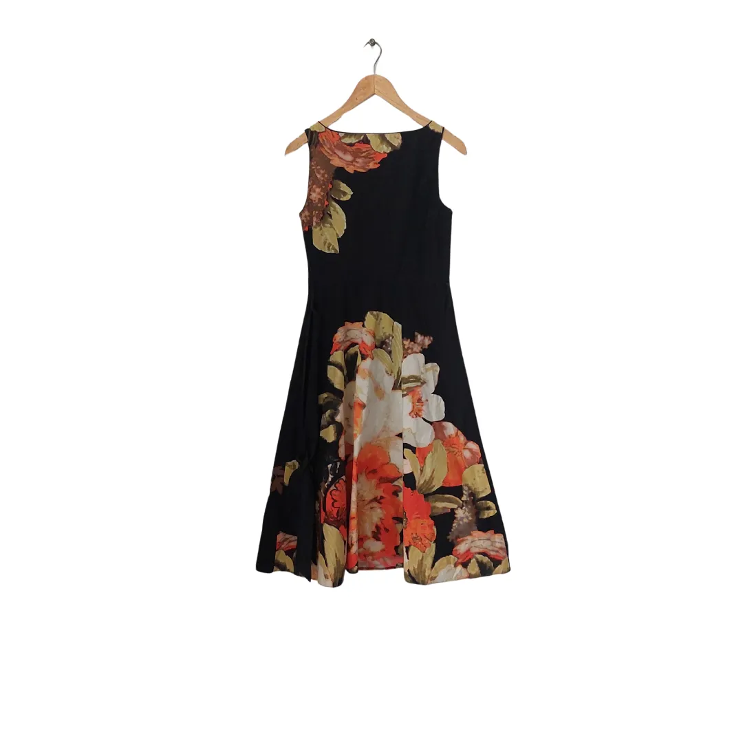 The Collection By Debenham's Black Printed Sleeveless Shift Midi Dress | Pre loved |