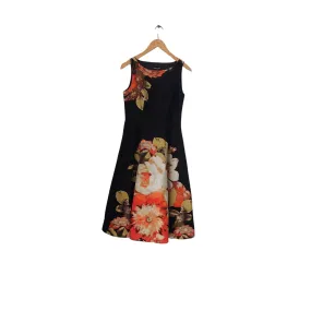 The Collection By Debenham's Black Printed Sleeveless Shift Midi Dress | Pre loved |