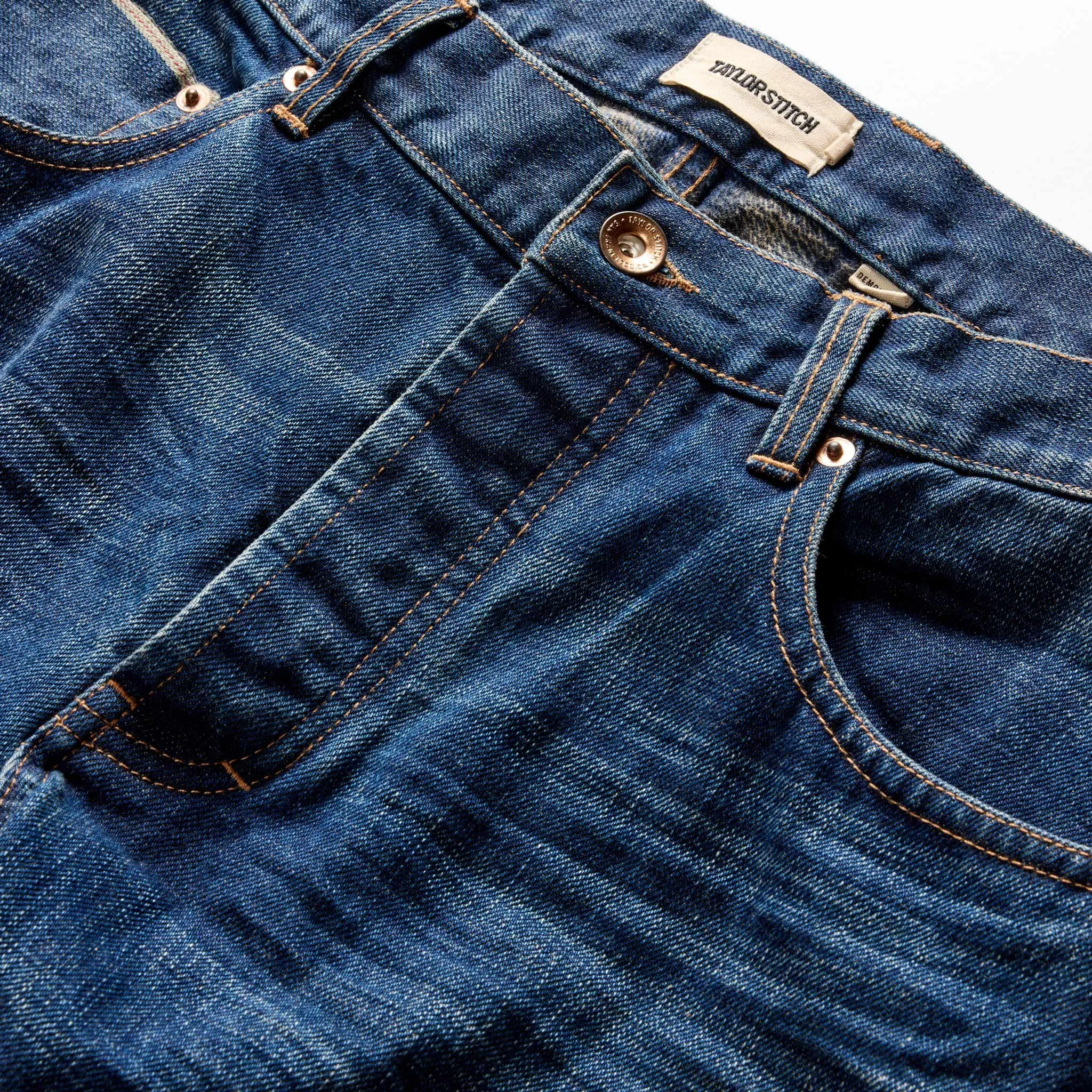 The Democratic Brushed Back Jean in Collins Resin Wash Selvage Denim