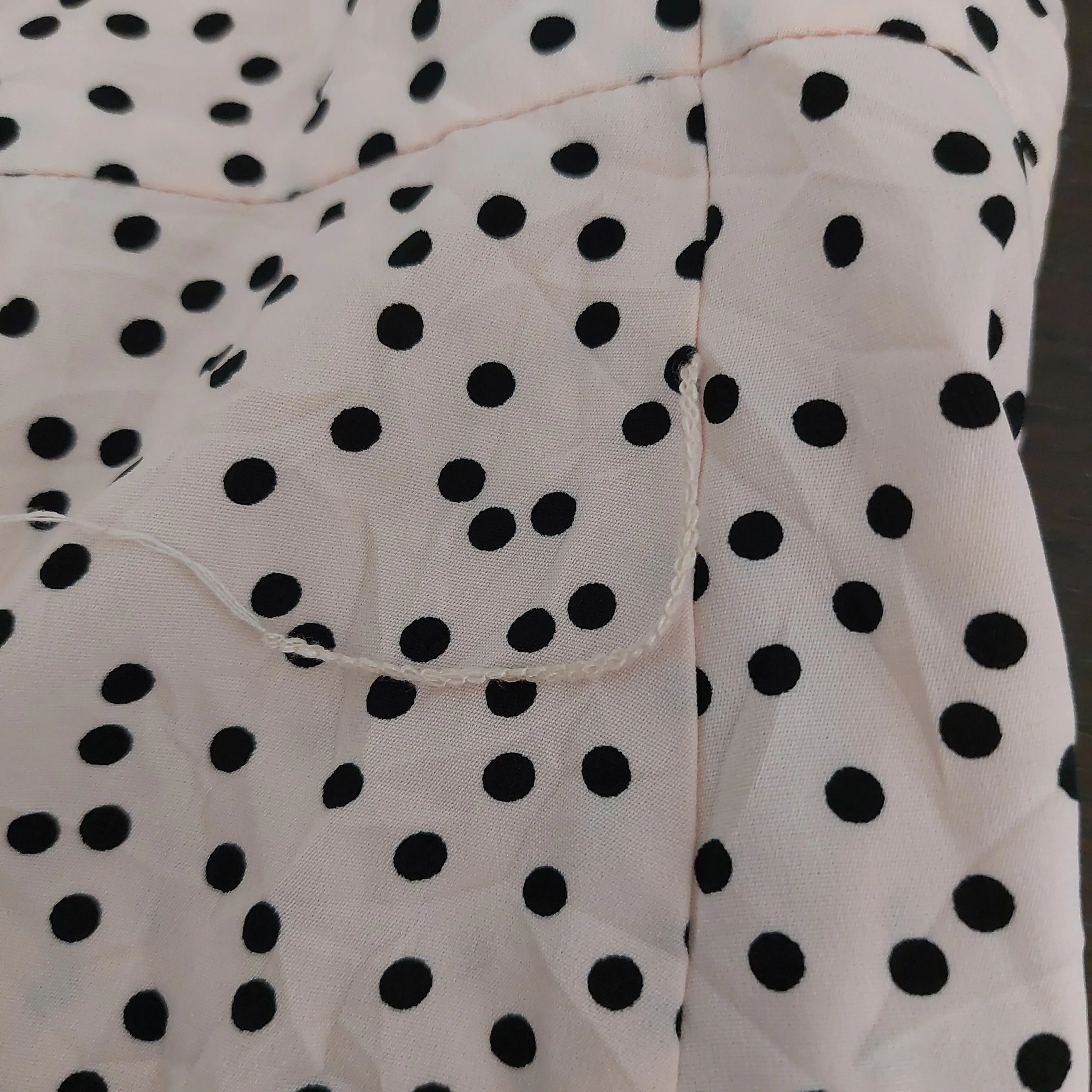 Warehouse Light Pink & Black Polka Dot Knee-length Dress | Pre Loved |