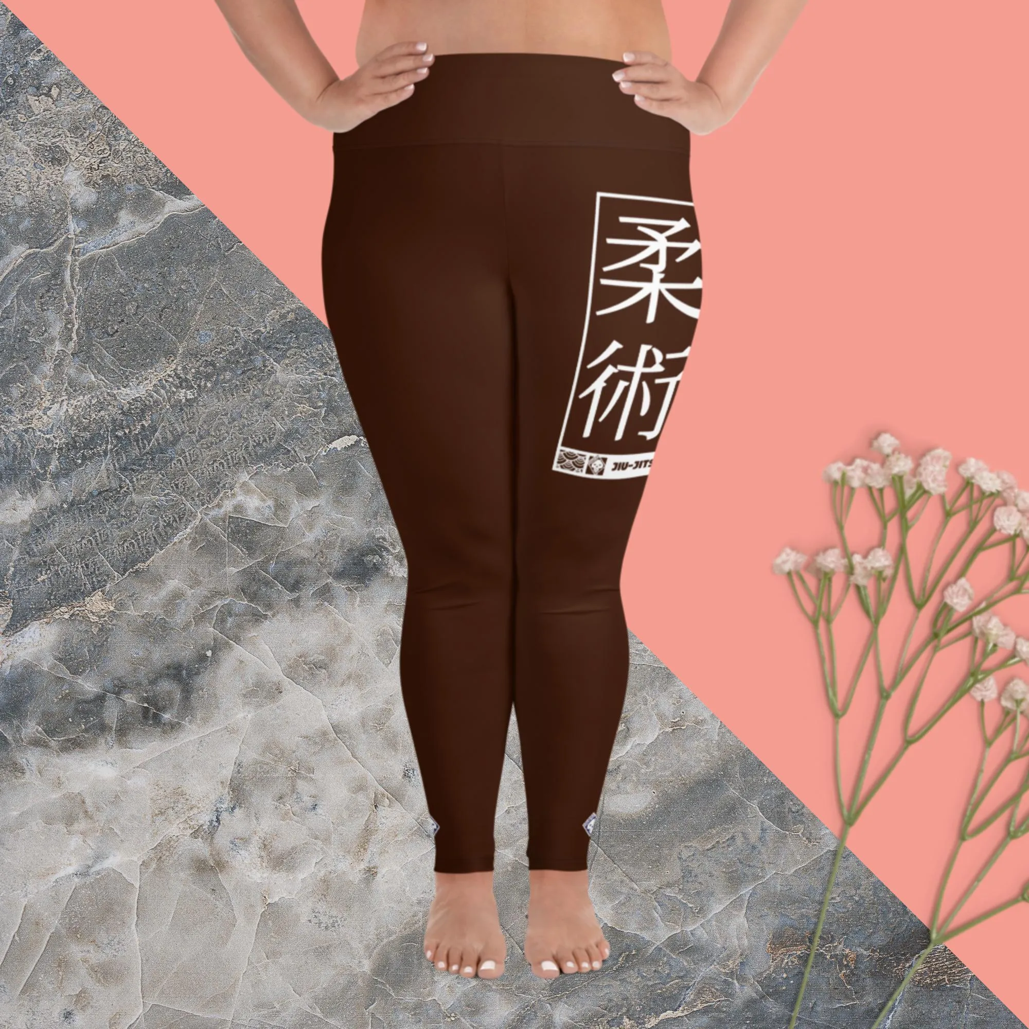 Women's Plus Size Yoga Pants Workout Leggings For Jiu Jitsu 006 - Chocolate