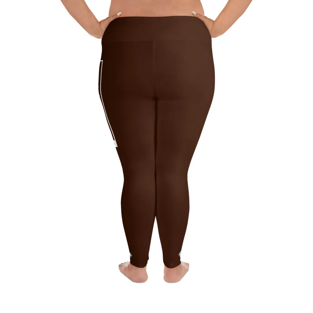 Women's Plus Size Yoga Pants Workout Leggings For Jiu Jitsu 006 - Chocolate