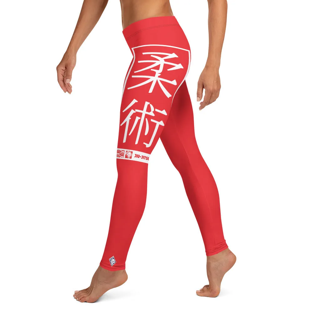 Women's Yoga Pants Workout Leggings For Jiu Jitsu 001 - Scarlet