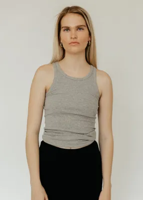 Éterne High Neck Fitted Tank in Heather Grey